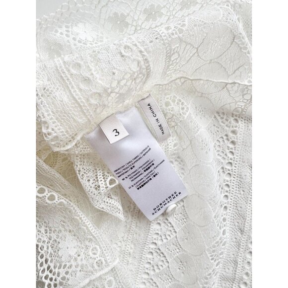 DOROTHEE SCHUMACHER White Sheer Lace High Neck Sleeveless Blouse Top, Size 3/L - Picture 11 of 13